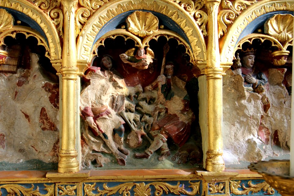 Détail du retable Saint-Georges-du-Vièvre