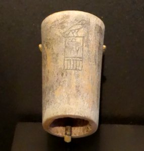 Cylinder Inscribed with a King's Name - Egypt, Dynasty 2, reign of Hetepsekhemwy, c. 2800-2780 BC, bone - Egypt- Brooklyn Museum - Brooklyn, NY - D2
