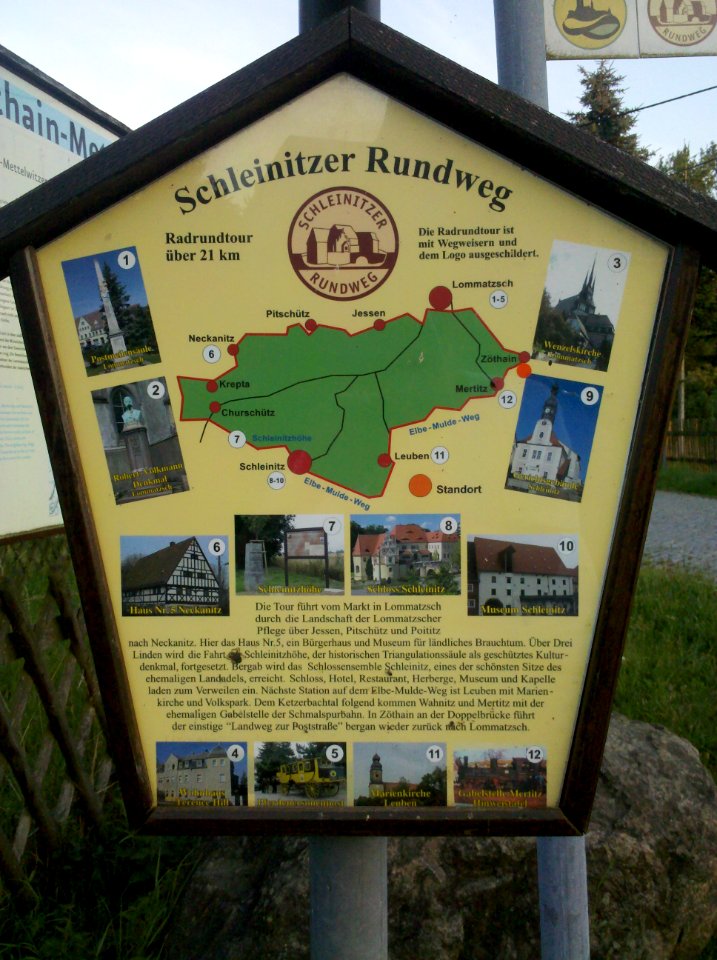 Döbeln–Elbe-Radroute Zöthain-Mettelwitz Infotafel Schleinitzer Rundweg 2015