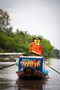 Boat floating market subsistence photo