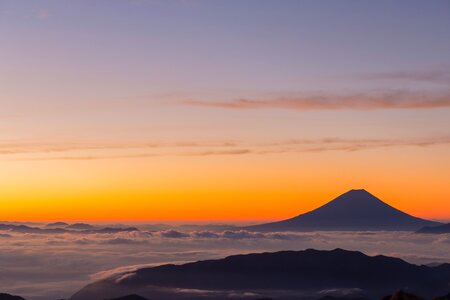 Morning sunrise mountain photo