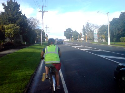 Cycling Southwards On Carrington Near Woodward