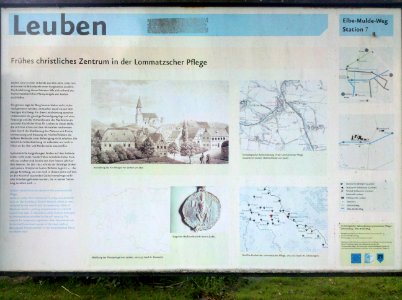 Döbeln–Elbe-Radroute Leuben Infotafel Station 7 2015