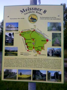 Döbeln–Elbe-Radroute Mertitz Infotafel Meissner8 Ecke S85-Zöthain 2015