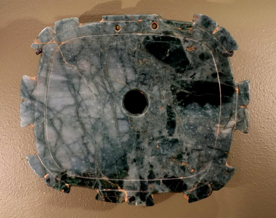 Concave pectoral, Highland Olmec culture, Guerrero state, Middle Formative period, c. 900-500 BC, jadeite - Dallas Museum of Art - DSC04576