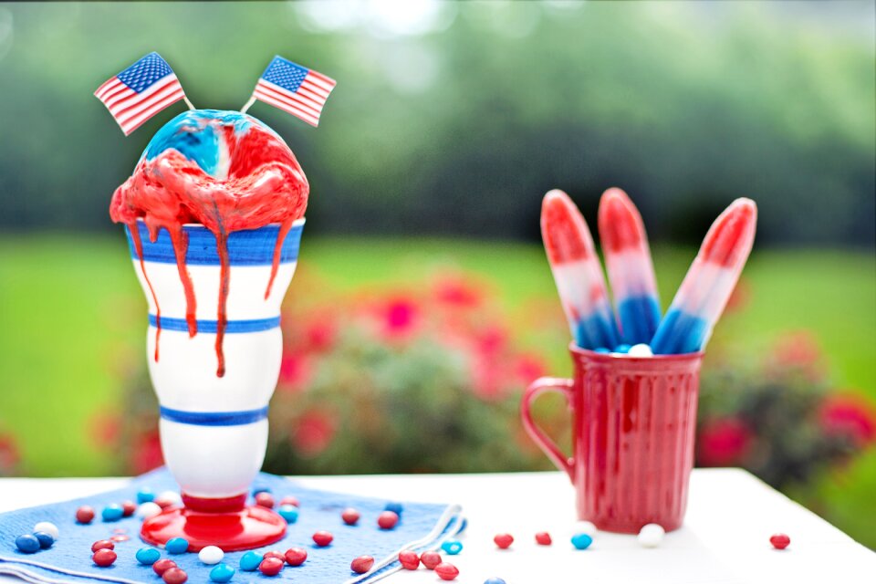 Red white and blue celebration july