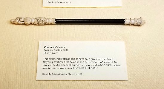 Conductor's baton, said to have been given to Franz Josef Haydn, possibly Austria, 1808, ebony, ivory - Casadesus Collection of Historic Musical Instruments - Boston Symphony Orchestra - 20190927 110722