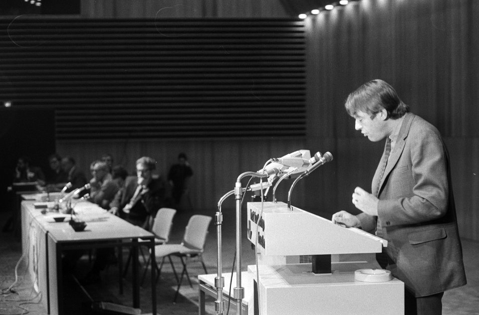 Congres D66 in Turfschip, Breda Van Mierlo aan het woord, Bestanddeelnr 924-1112