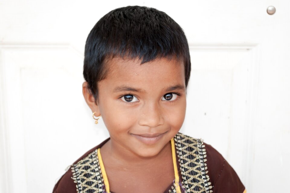 Smiling orphan asian