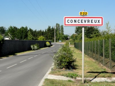 Concevreux (Aisne) city limit sign