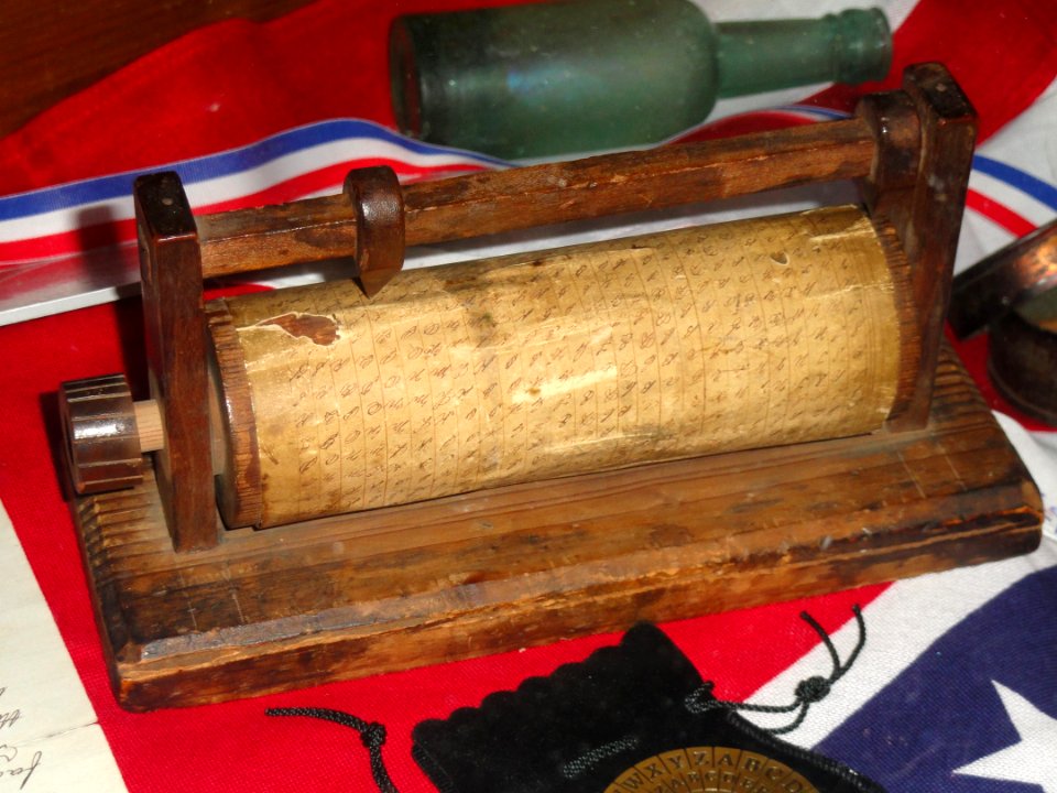 Confederate cipher wheel (Vigenere), captured at the surrender of Mobile, Alabama, in May 1865 - National Cryptologic Museum - DSC07710