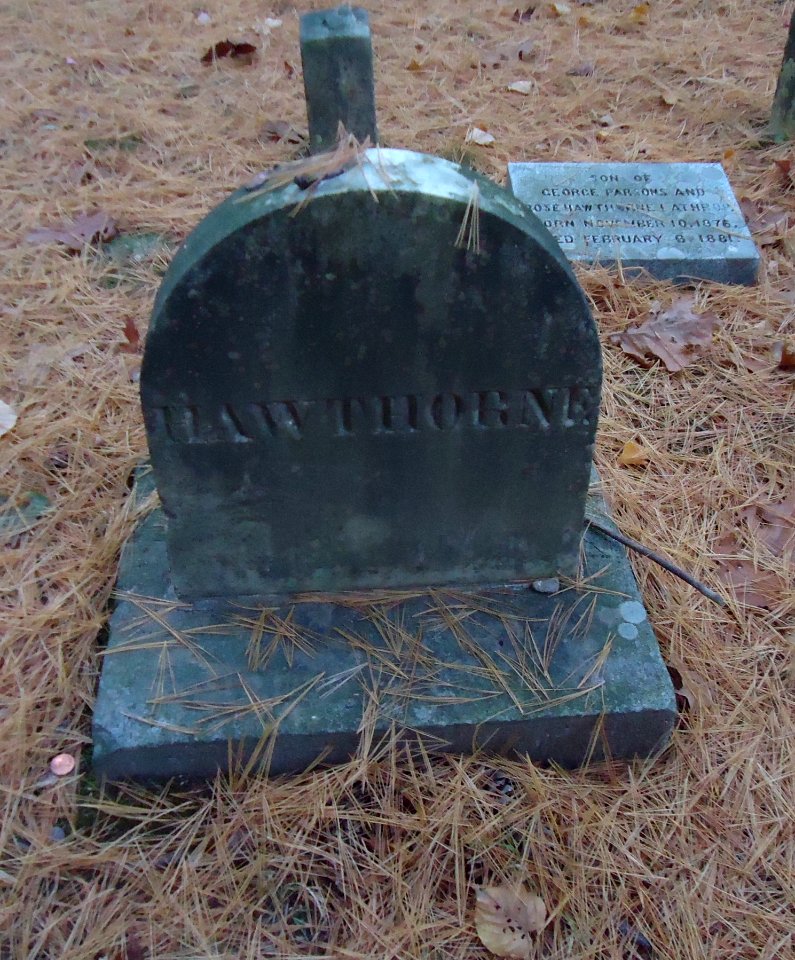 Concord Massachusetts gravesite of Nathaniel Hawthorne