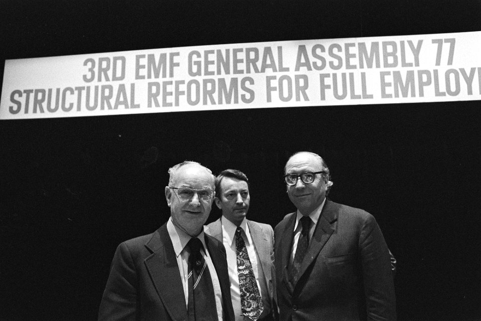 Congres Europese Metaalbewerkers Bond in RAI, Amsterdam Roy Jenkins ea, Bestanddeelnr 929-1810
