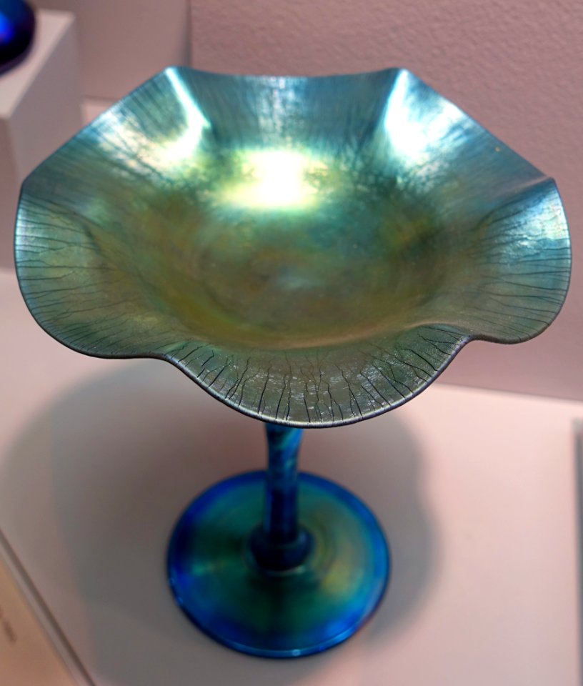 Compote, Steuben Glass Works or Steuben Division of Corning Glass Works, 1910-1930, glass - Portland Museum of Art - Portland, Maine - DSC04437