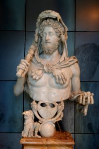 Commodus as Hercules, MC inv. 1119, Roman, marble with alabaster plinth - Musei Capitolini - Rome, Italy - DSC05887