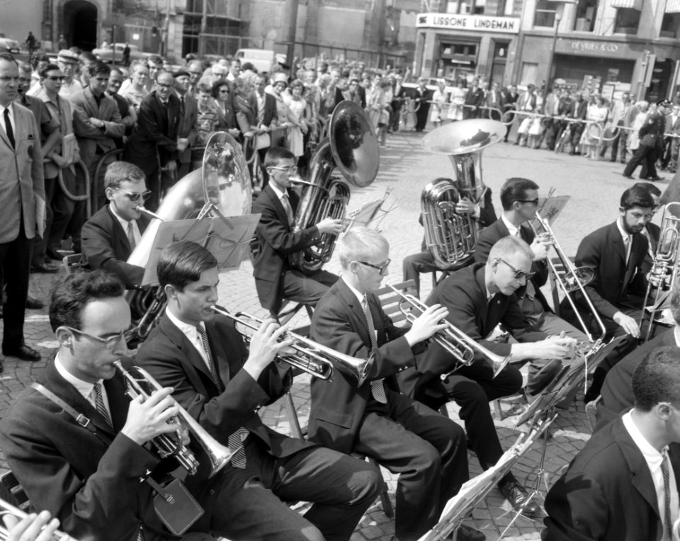 Concert op de Dam tijdens bezoek aan Amsterdam, Bestanddeelnr 914-0362