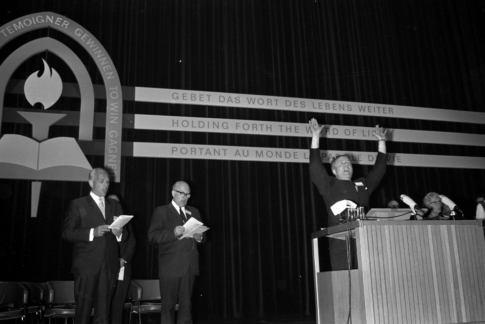 Congres van de Europese Evangelische Alliantie in RAI, Amsterdam Van rechts naa, Bestanddeelnr 924-8636