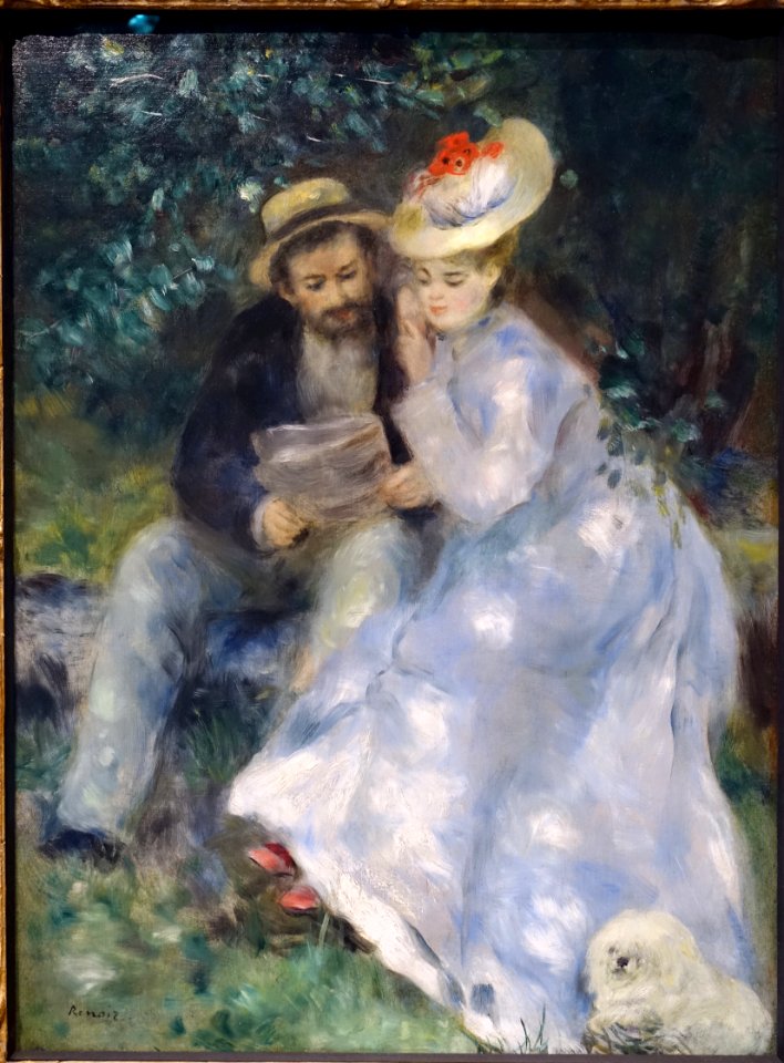 Confidences (Secrets) by Pierre-Auguste Renoir, c. 1874, oil on canvas - Portland Museum of Art - Portland, Maine - DSC04302