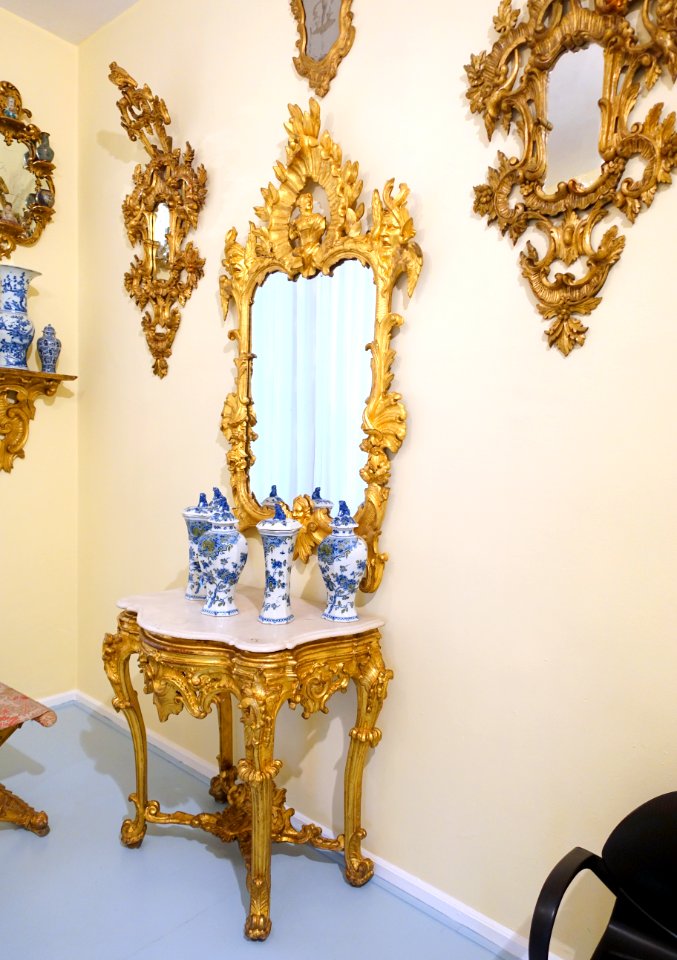 Console table with mirrors, 1 of 2, unidentified - Museo Nacional de Artes Decorativas - Madrid, Spain - DSC08456