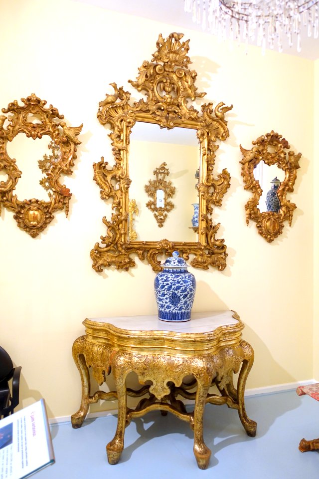 Console table with mirrors, 2 of 2, unidentified - Museo Nacional de Artes Decorativas - Madrid, Spain - DSC08457