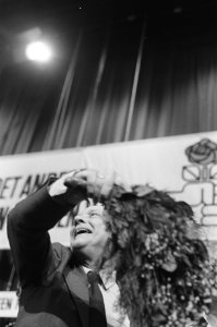 Congres PvdA in Amsterdam, Max van der Berg tijdens zijn toespraak, Bestanddeelnr 931-3495