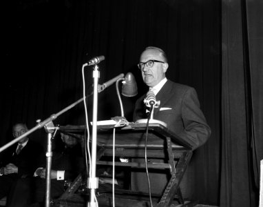 Congres randgebieden in Leeuwarden begonnen Prof dr W Hallstein, Bestanddeelnr 915-1801