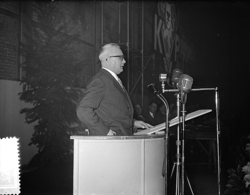 Congres van de KVP in de Margriethal van de Jaarbeurs te Utrecht, Bestanddeelnr 907-3771