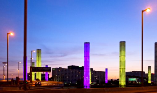 Columns at LAX airport in the morning
