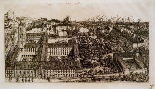 College Henri IV (Lycee Napoleon) by Charles Méryon, 1863-1864, etching - Museum Berggruen - DSC03819