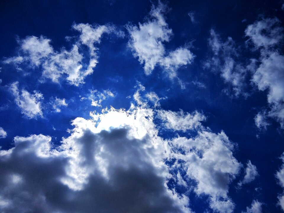 Summer bright blue sky weather