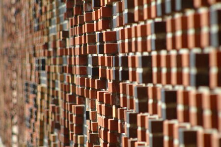Mosaic brick wall pattern photo