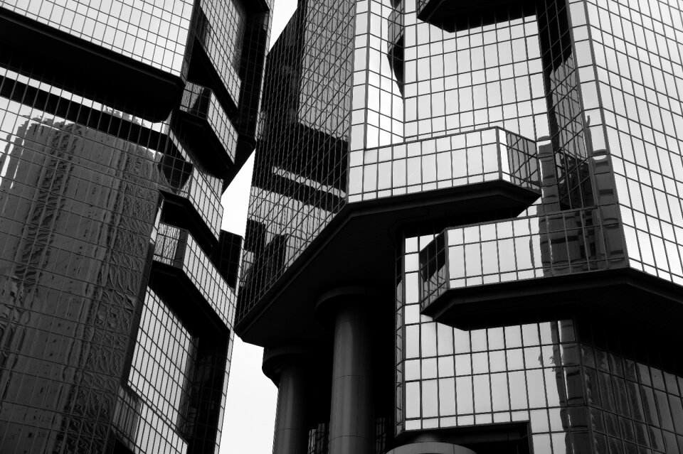 Building black and white hong kong photo