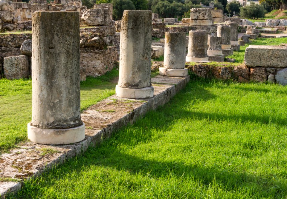 Columns in Kerameikos Athens Greece