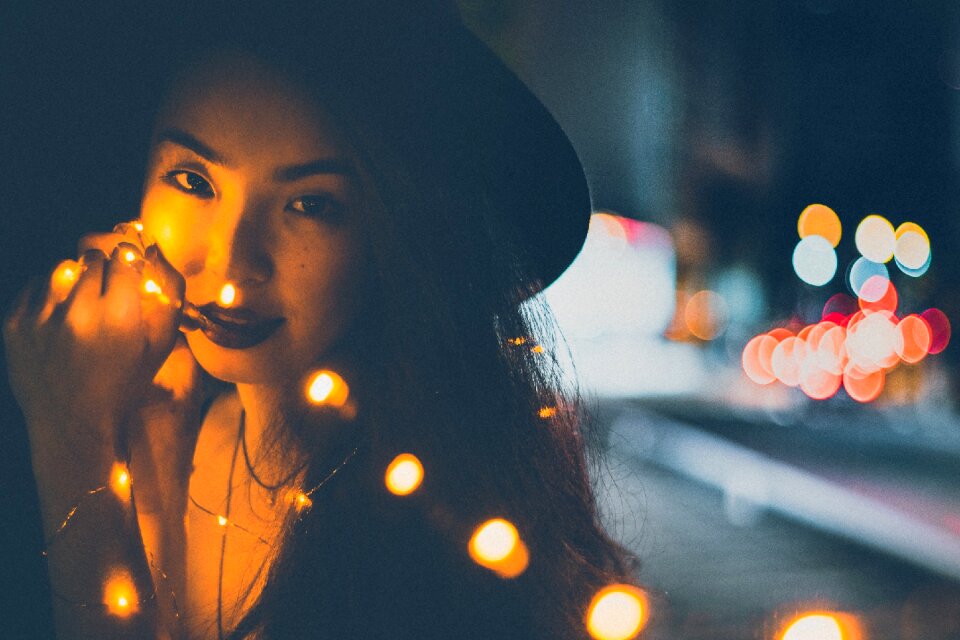 Lights person woman