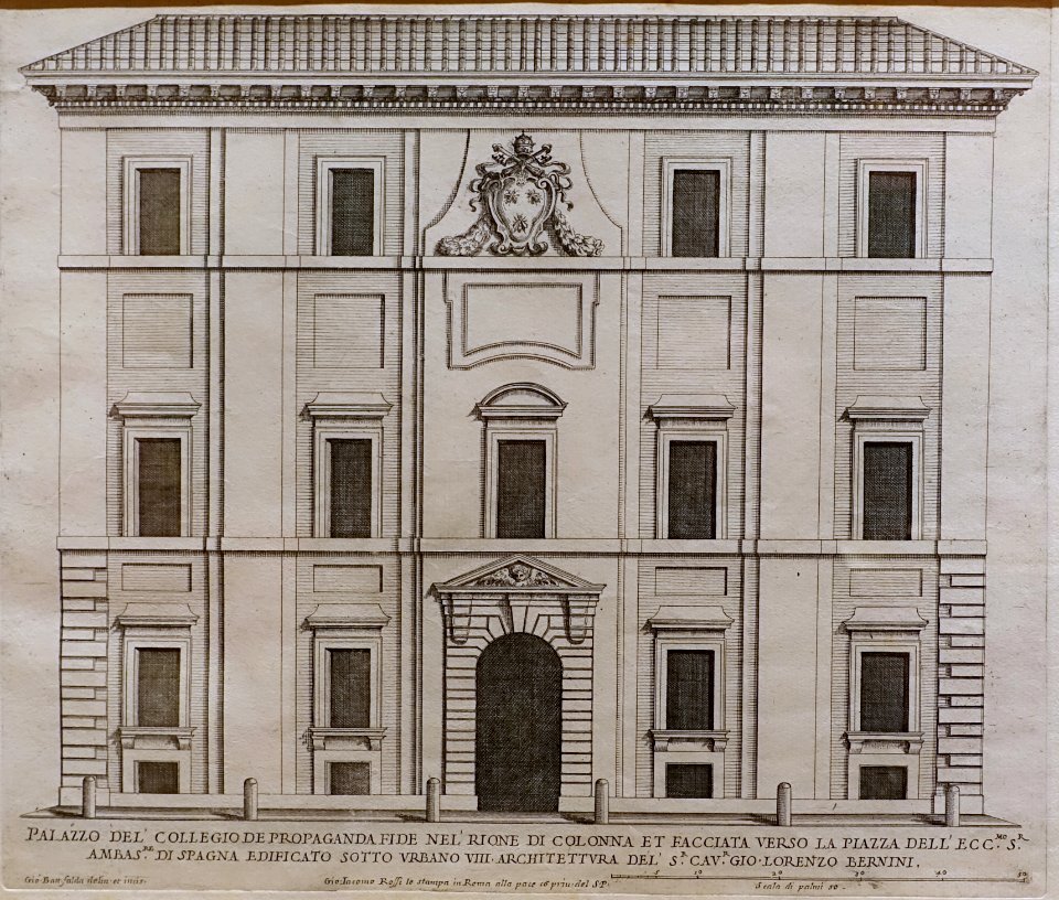 Collegio della Propaganda Fide, print by Giovanni Battista Falda, c. 1670 - Jordan Schnitzer Museum of Art, University of Oregon - Eugene, Oregon - DSC09420