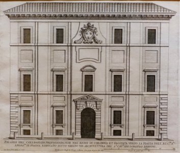 Collegio della Propaganda Fide, print by Giovanni Battista Falda, c. 1670 - Jordan Schnitzer Museum of Art, University of Oregon - Eugene, Oregon - DSC09420