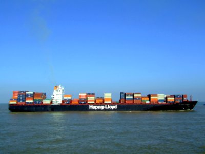 Colombo Express p9 approaching Port of Rotterdam, Holland 08-Mar-2007