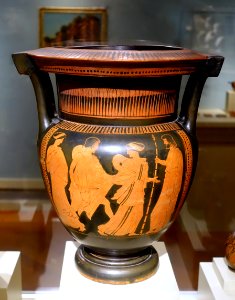 Column krater, attributed to the Naples Painter, Greek, Attic, Athenian, High Classical period, c. 450-420 BC, terracotta - Middlebury College Museum of Art - Middlebury, VT - DSC08034