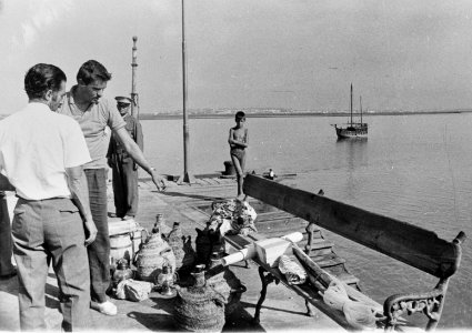 Columbus-tocht herhaald met karvel Nina gezagvoerder Marine officier Carlos Esta, Bestanddeelnr 914-3276