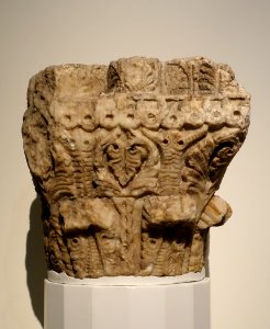 Column capital, Historic Syria, late 7th to early 8th century AD, marble, 1 of 2 - Aga Khan Museum - Toronto, Canada - DSC06312