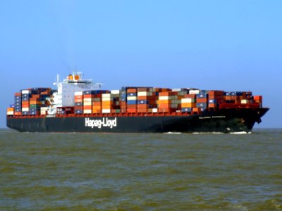Colombo Express IMO 9295244 approaching Port of Rotterdam, Holland 08-Mar-2007