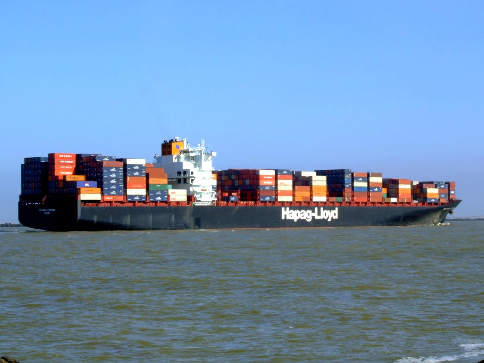 Colombo Express pD approaching Port of Rotterdam, Holland 08-Mar-2007