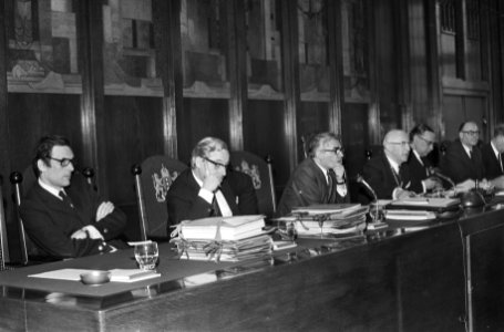 College van Burgemeester en Wethouders, v.l.n.r. wethouders Han Lammers, J. Boo…, Bestanddeelnr 924-3428