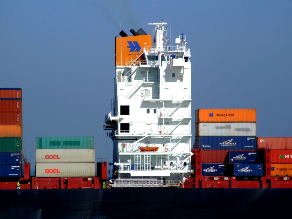 Colombo Express pA approaching Port of Rotterdam, Holland 08-Mar-2007