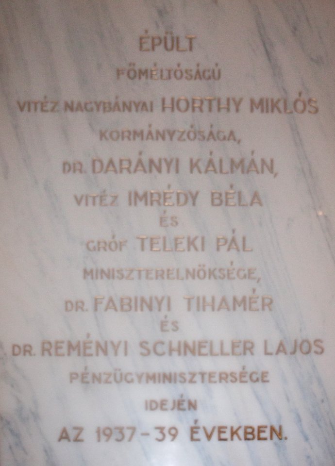 Commmemorative plaque about the building of the Grand Hotel Galya