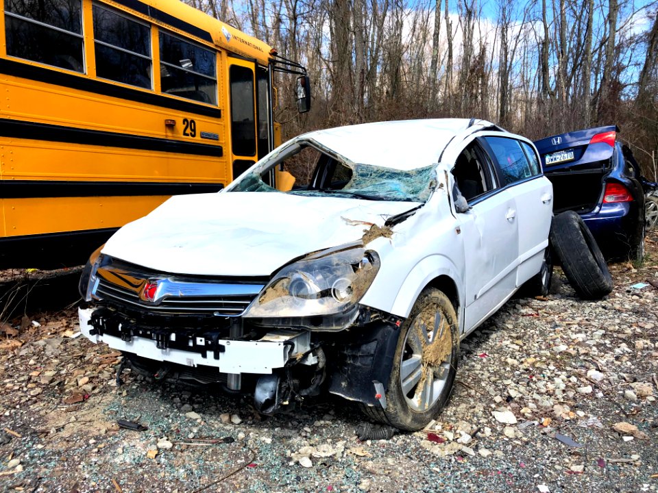 Completely destroyed Saturn Astra hatchback