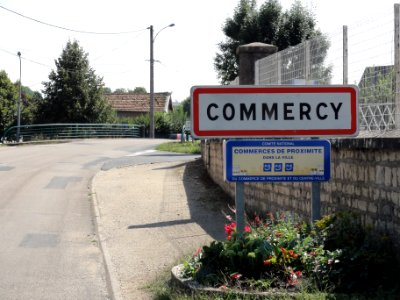 Commercy (Meuse) city limit sign
