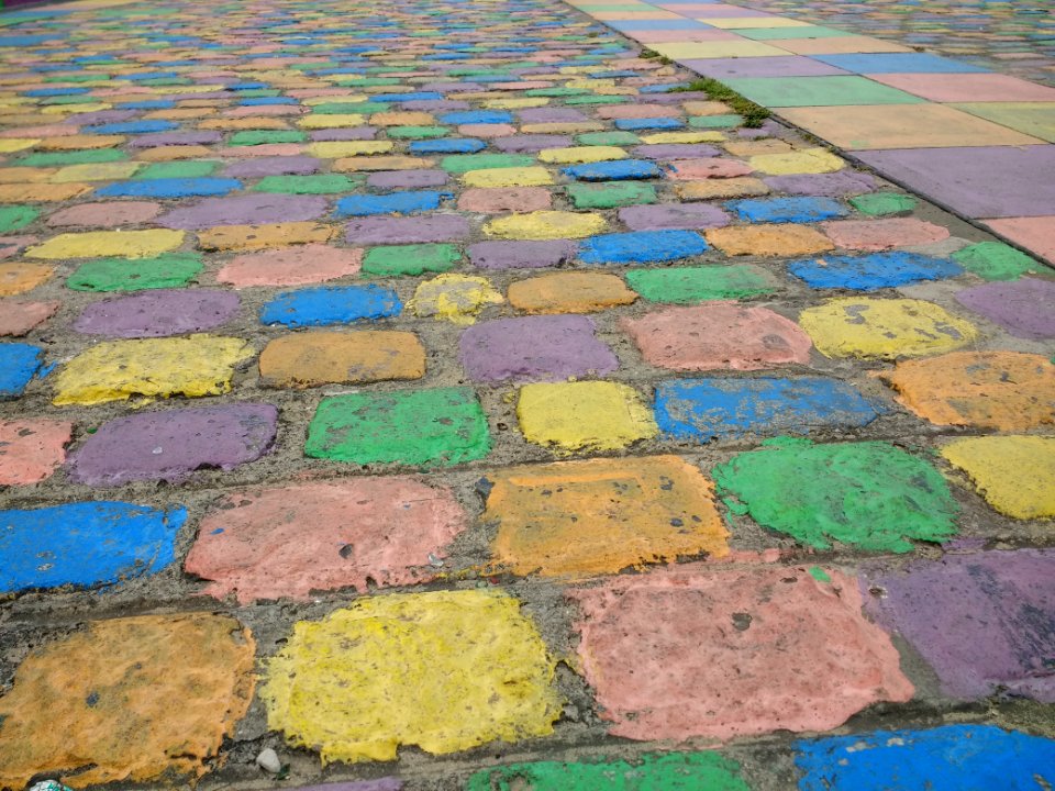 Colorful sidewalk in La Boca