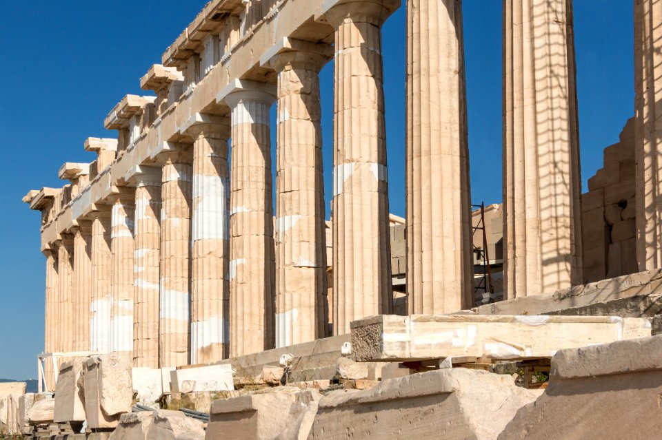 Colonnade Parthenon Acropolis, Athens, Greece