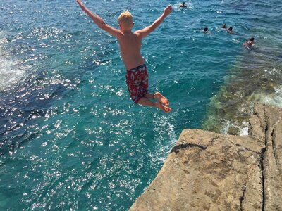 Jump greece coast photo